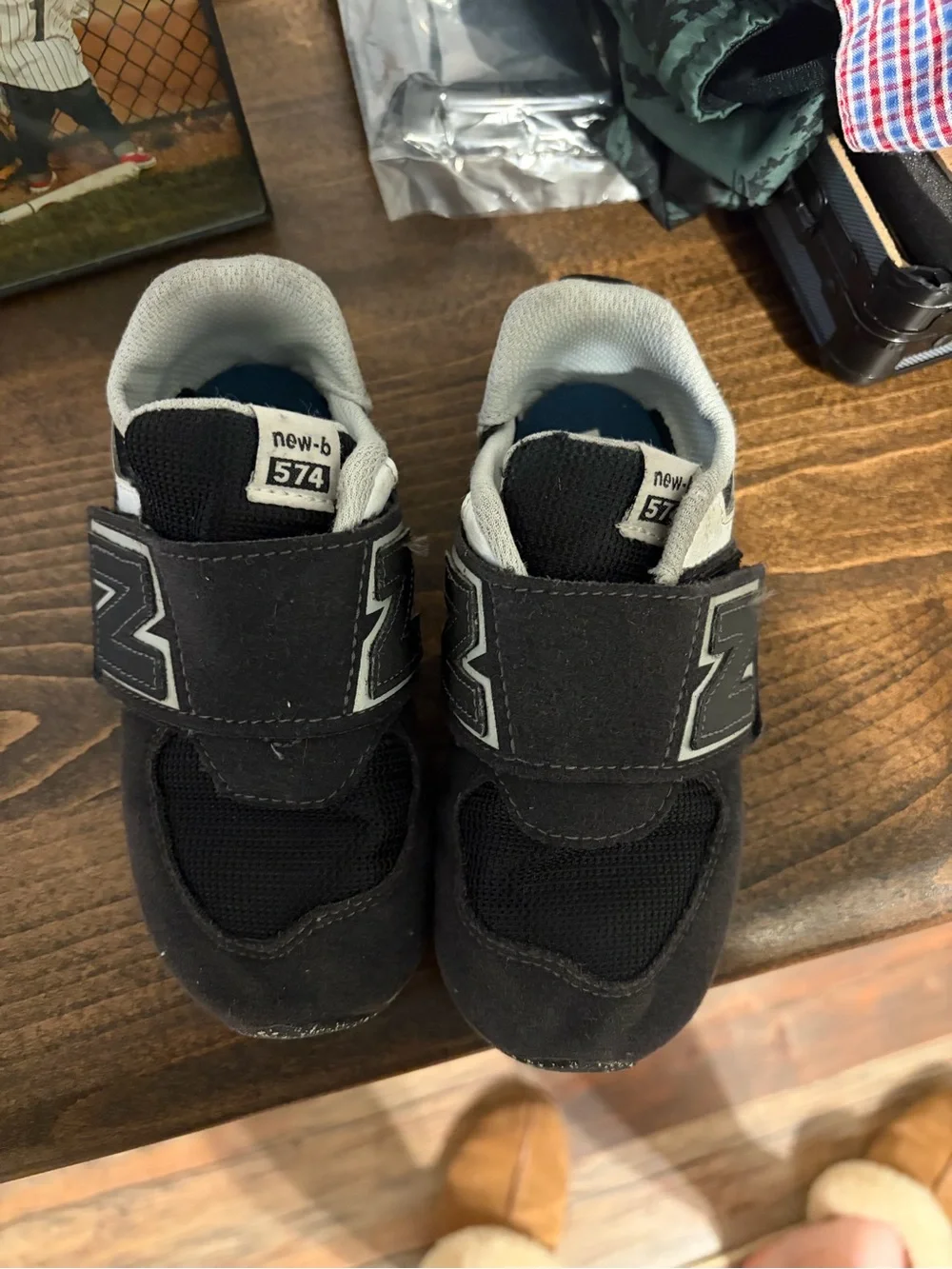 New Balance 574 Hook & Loop Toddler Sneakers Black Size 9C